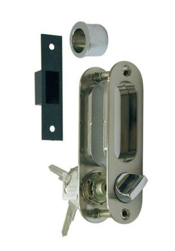 Ручка для раздвижной двери с механизмом A-K01/02-V1HH, ключ-завёртка, цвет никель