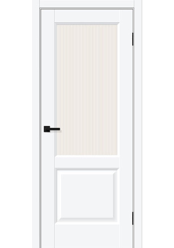 Межкомнатная дверь Неоклассик-33, со стеклом, цвет White Silk