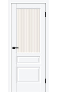 Межкомнатная дверь Неоклассик-35, со стеклом, цвет White Silk