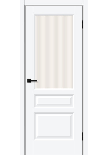 Межкомнатная дверь Неоклассик-35, со стеклом, цвет White Silk